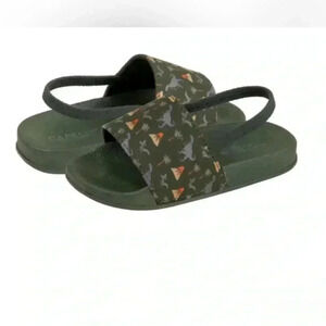 NWOT Toddler Boys Dinosaur Printed Slide with‎ Elastic Backstrap Size 4/5T